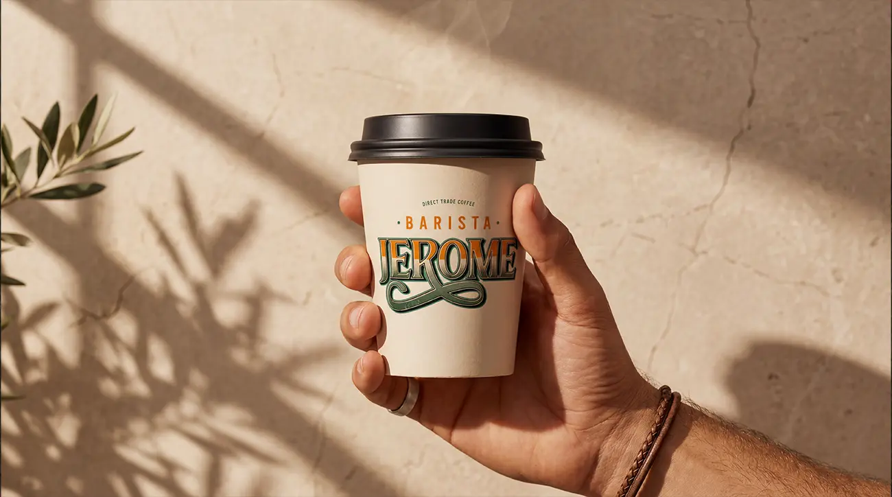 Bekers met logo Barista Jerome